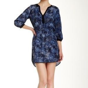 Parker Black 3/4 Length Sleeve Print Dress